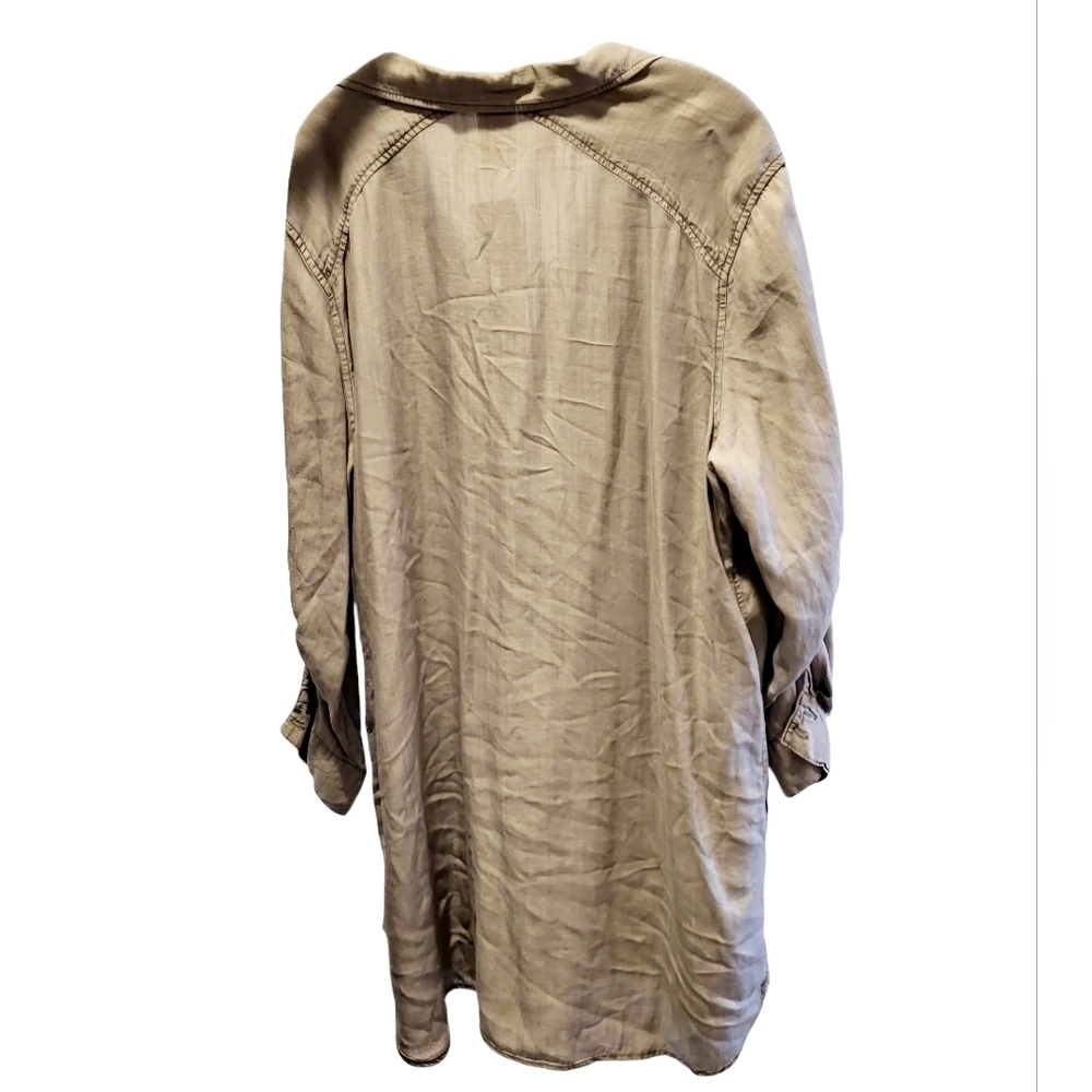 Philosophy Gray Tencel Tunic Shirt Button Down Dress Size XXL NEW with tags! - Picture 3 of 7